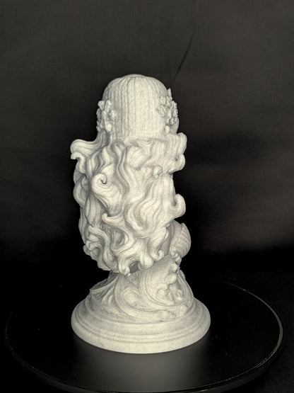 Mermaid Bust Statue - Marble Style Ocean Goddess Sculpture