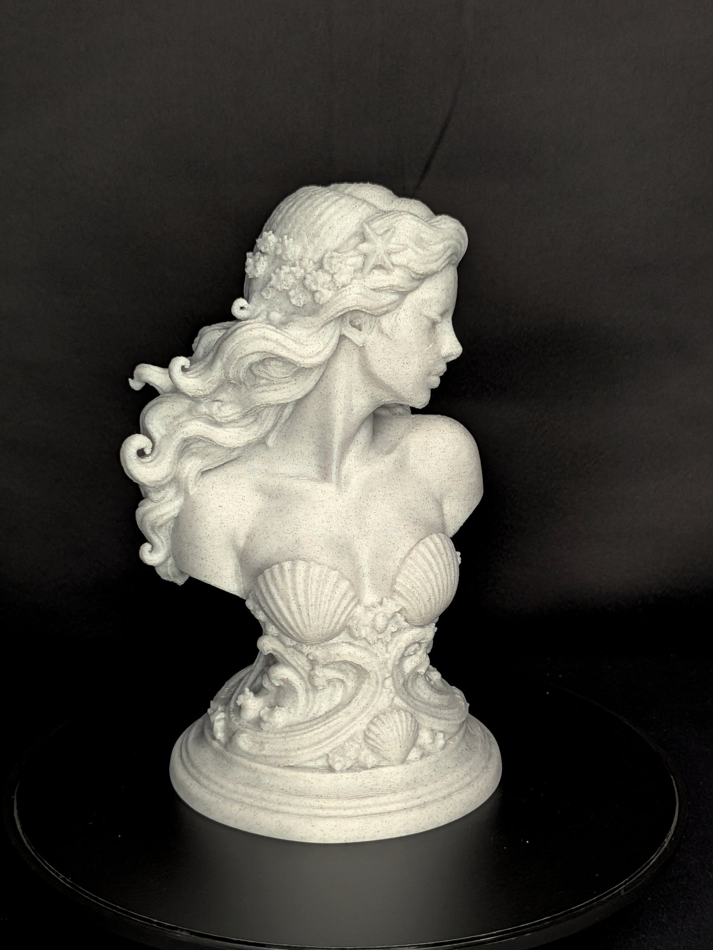 Mermaid Bust Statue - Marble Style Ocean Goddess Sculpture