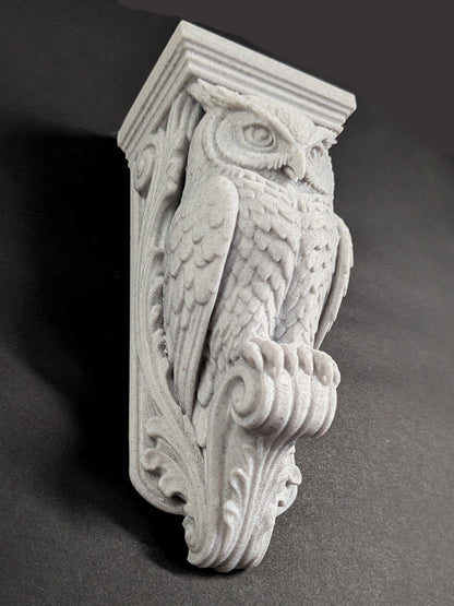 Owl Wall Corbel - Gothic Owl Shelf Bracket