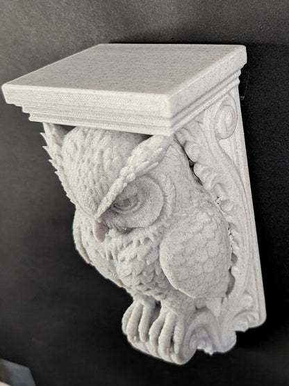 Owl Wall Corbel - Gothic Owl Shelf Bracket