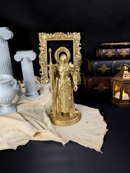 Radiant Paladin Statue - Gold Finish - Fantasy Knight