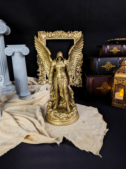 Golden Archangel Statue | Hooded Angel Sculpture