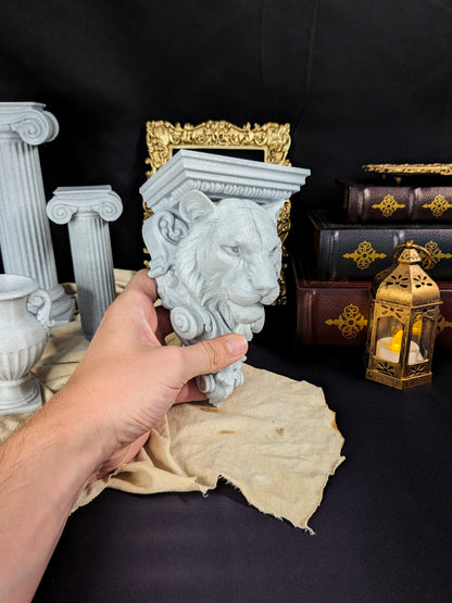 Tiger Corbel Wall Shelf Bracket | Marble Style Tiger Wall Sculpture