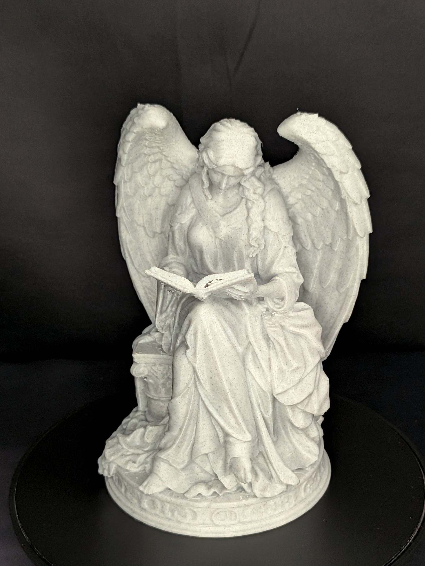 Reading Angel Statue | Marble Style Guardian Angel Sculpture