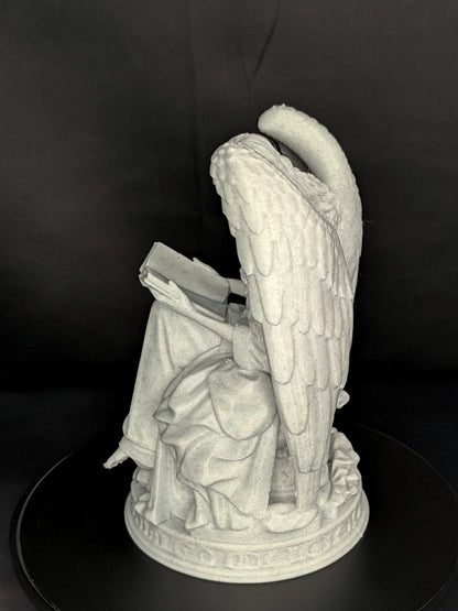 Reading Angel Statue | Marble Style Guardian Angel Sculpture