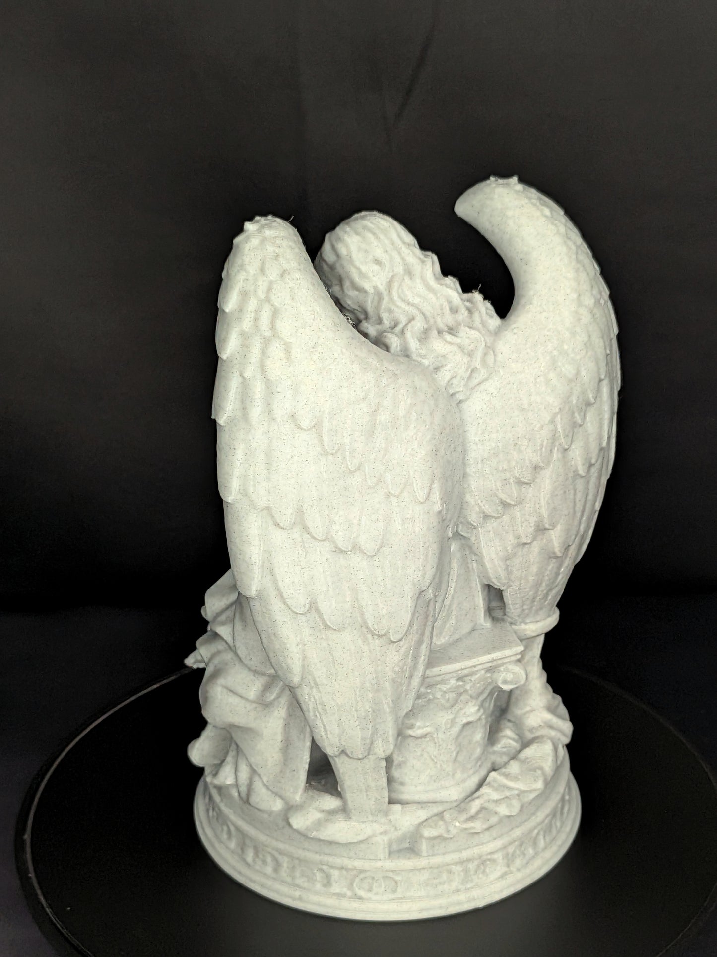 Reading Angel Statue | Marble Style Guardian Angel Sculpture