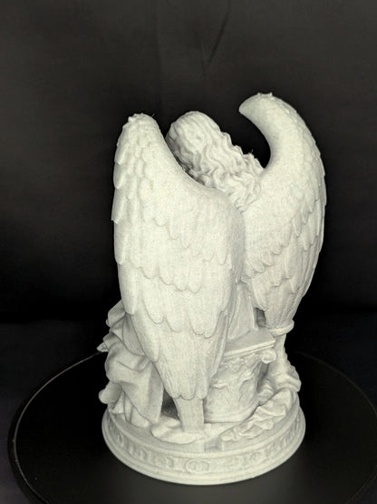 Reading Angel Statue | Marble Style Guardian Angel Sculpture