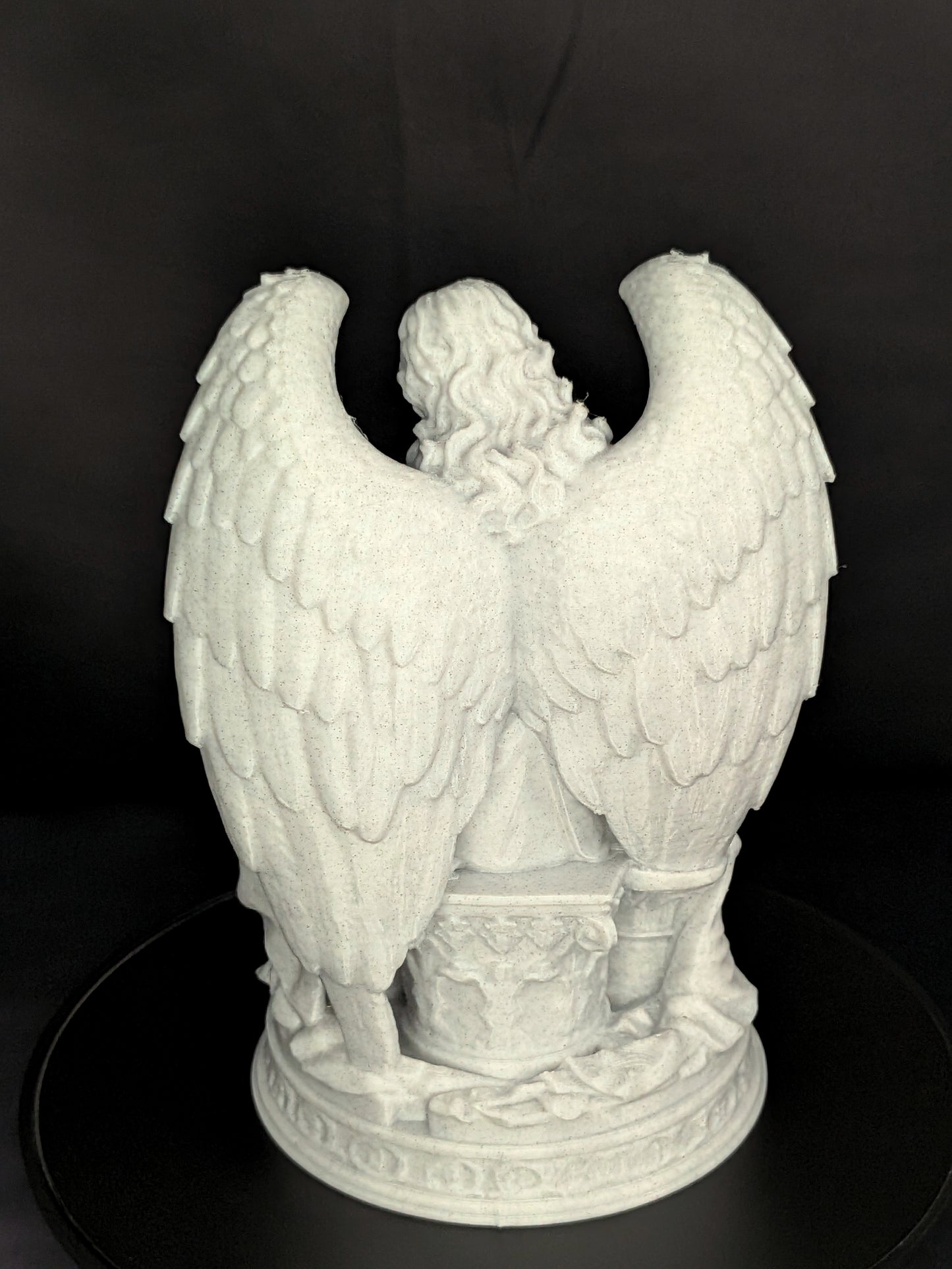 Reading Angel Statue | Marble Style Guardian Angel Sculpture