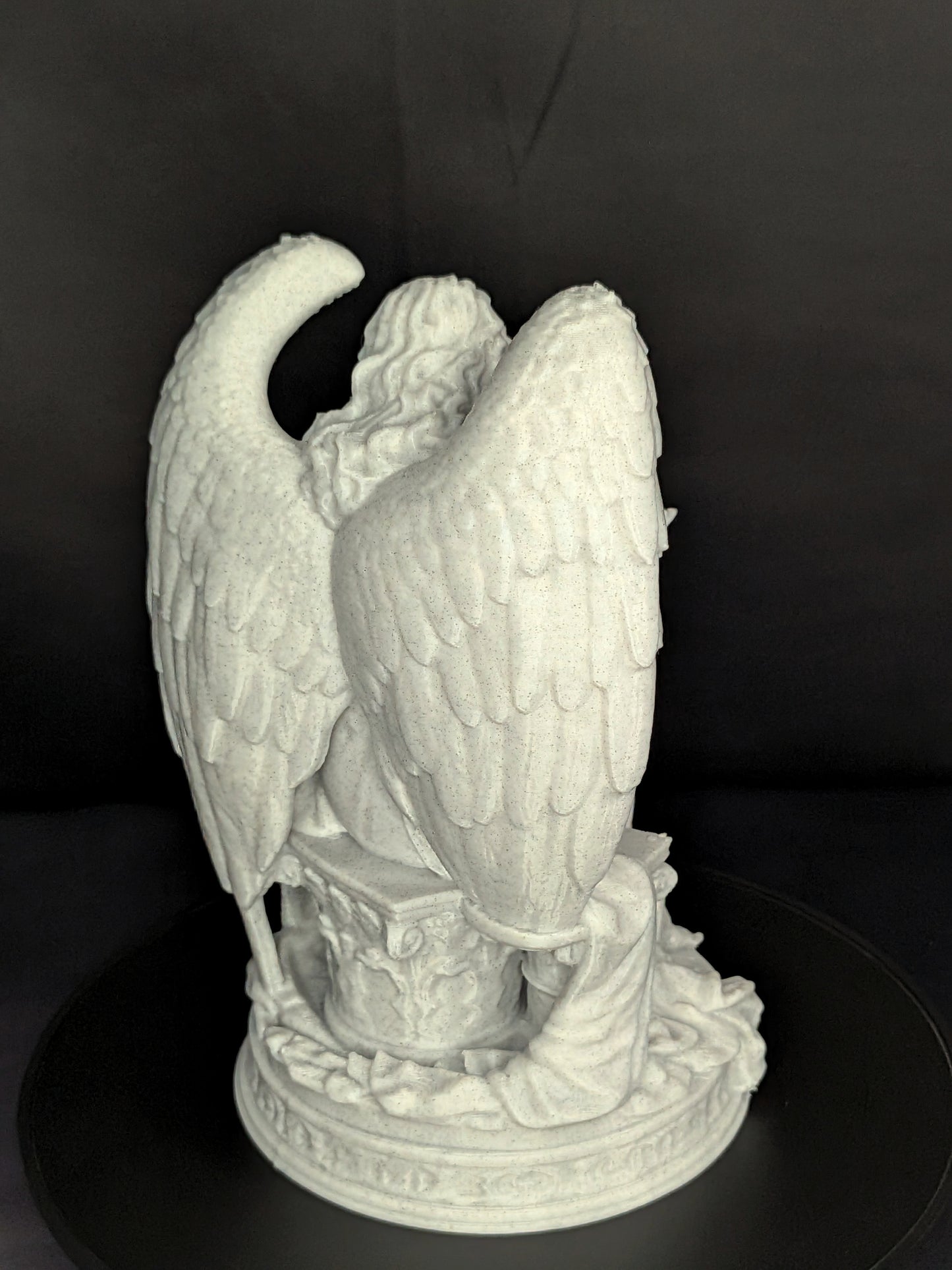 Reading Angel Statue | Marble Style Guardian Angel Sculpture