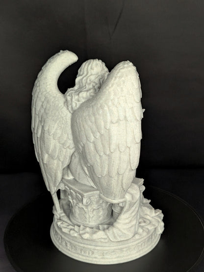 Reading Angel Statue | Marble Style Guardian Angel Sculpture
