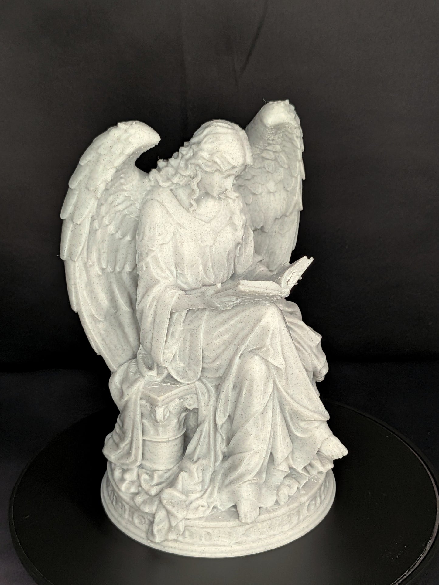 Reading Angel Statue | Marble Style Guardian Angel Sculpture