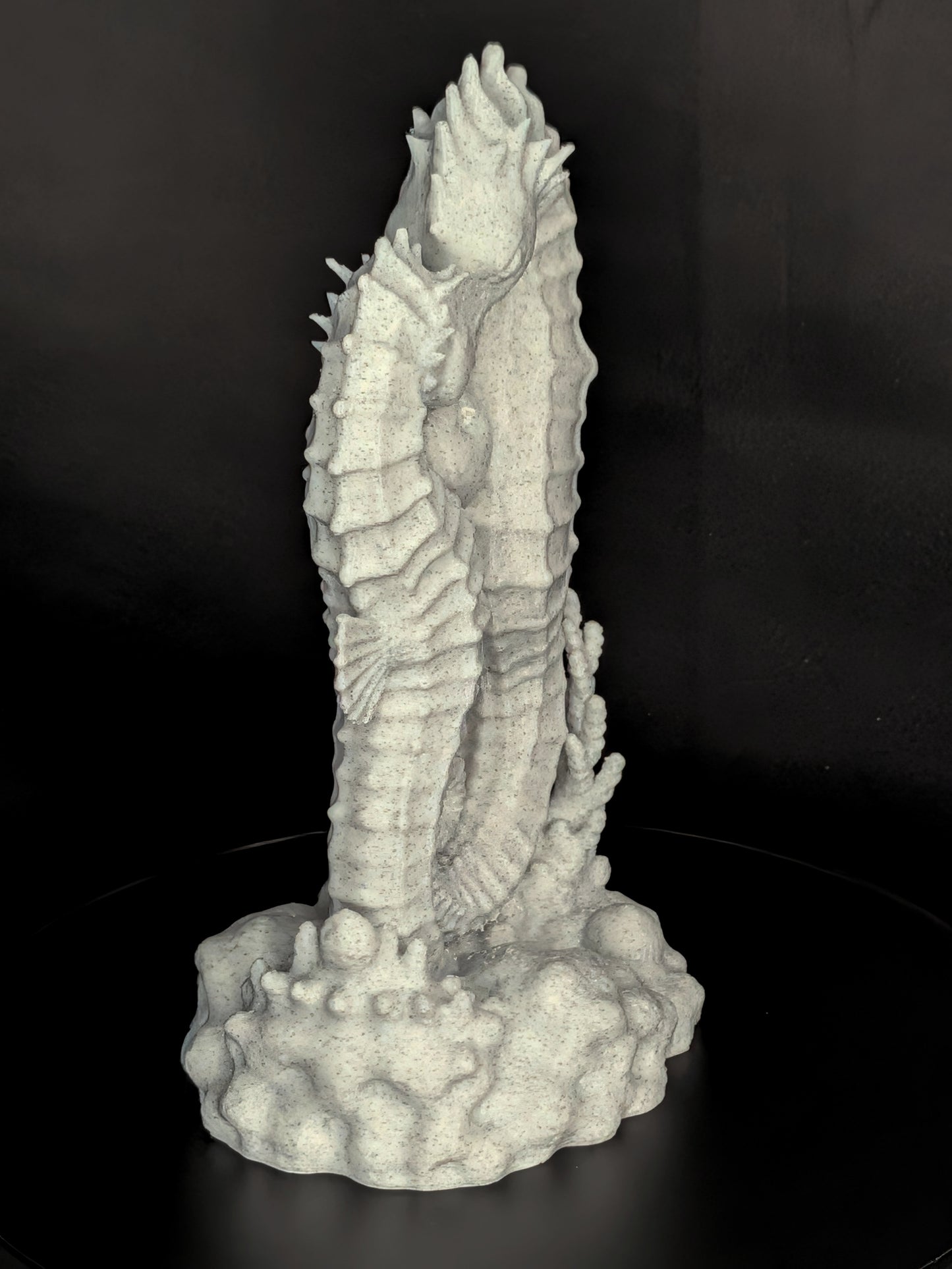 Seahorse Couple Statue | Marble Style Seahorse Sculpture