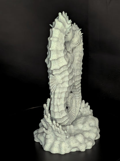 Seahorse Couple Statue | Marble Style Seahorse Sculpture