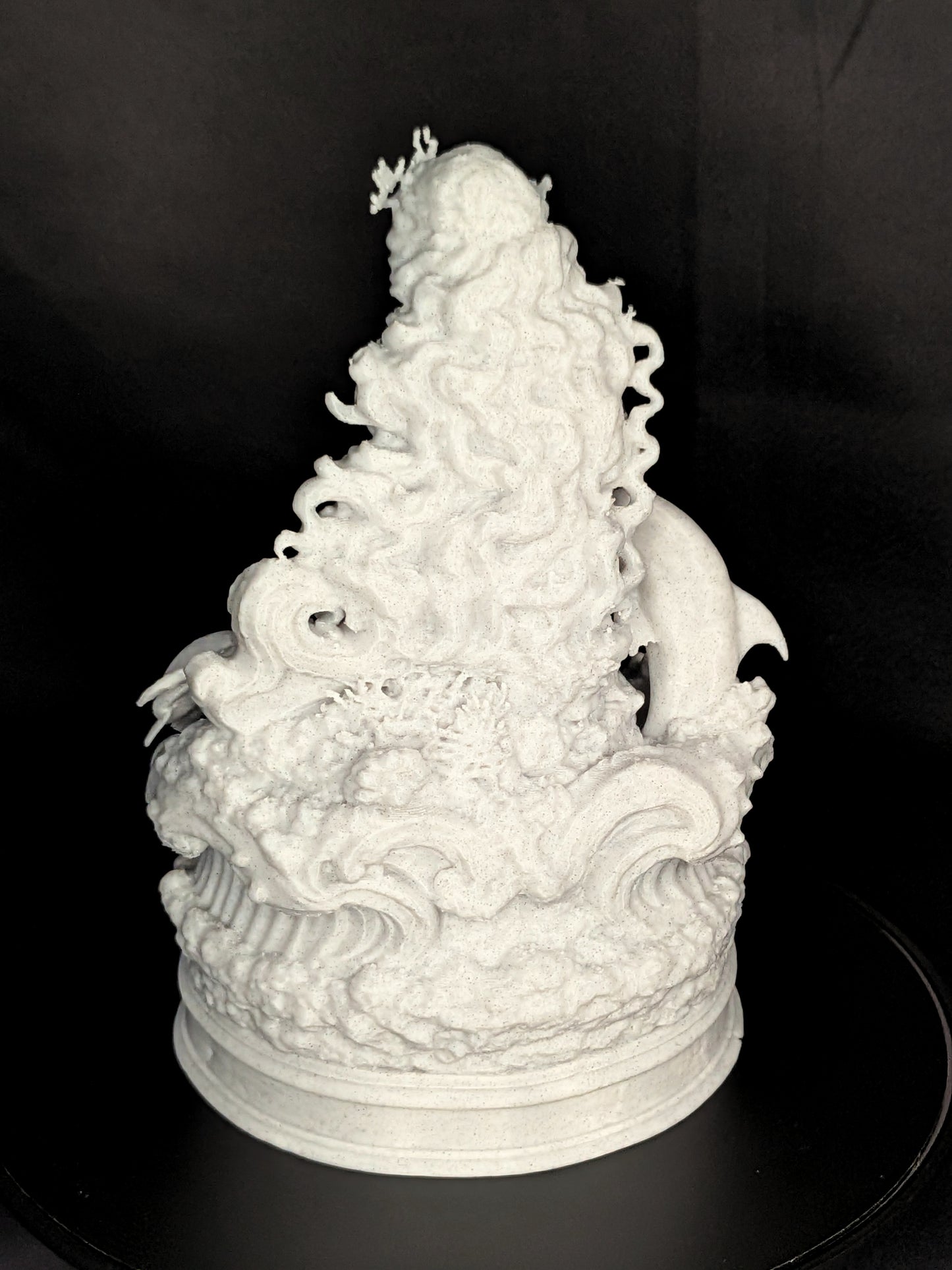 Mermaid Statue with Dolphin & Sea Turtle | Marble Style Ocean Goddess Sculpture
