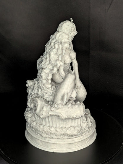 Mermaid Statue with Dolphin & Sea Turtle | Marble Style Ocean Goddess Sculpture