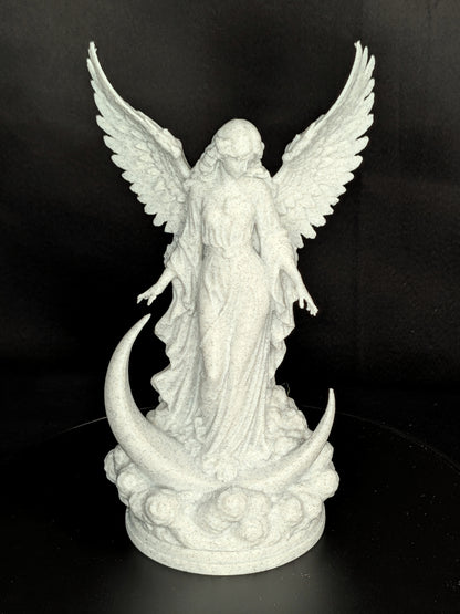Moon Goddess Angel Statue | Marble Style Celestial Angel Sculpture