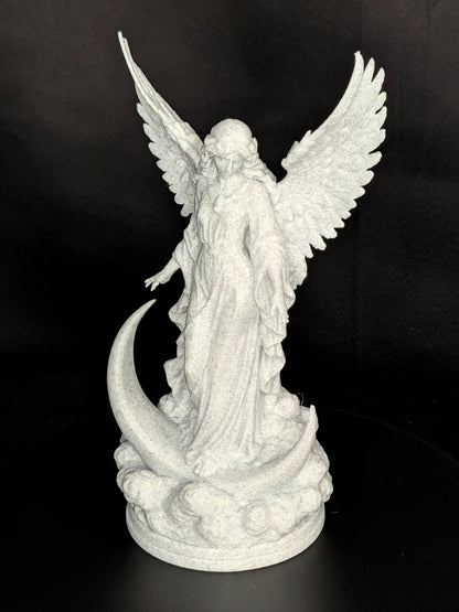 Moon Goddess Angel Statue | Marble Style Celestial Angel Sculpture
