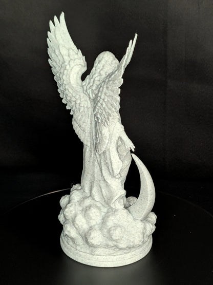 Moon Goddess Angel Statue | Marble Style Celestial Angel Sculpture