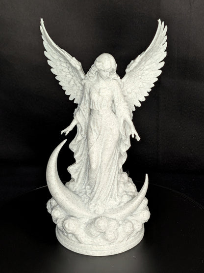 Moon Goddess Angel Statue | Marble Style Celestial Angel Sculpture