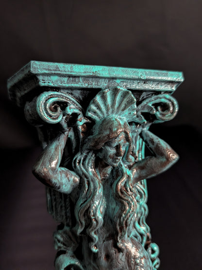 Mermaid Corbel Wall Decor - Marble Finish Coastal Gothic Shelf Bracket