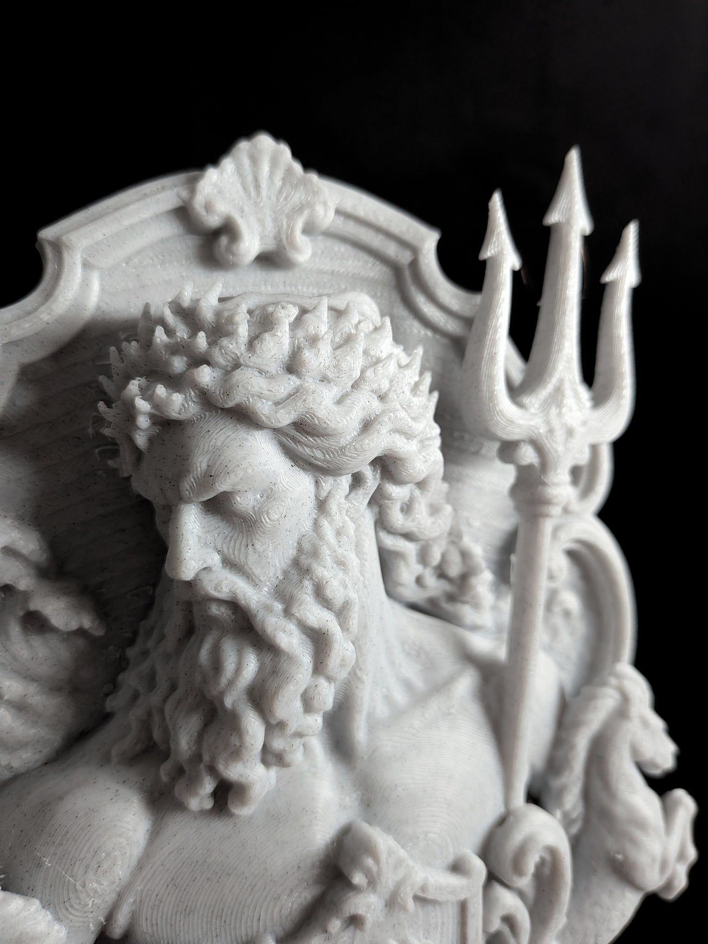 Poseidon Wall Relief - Marble Finish Greek Mythology Gothic Wall Art
