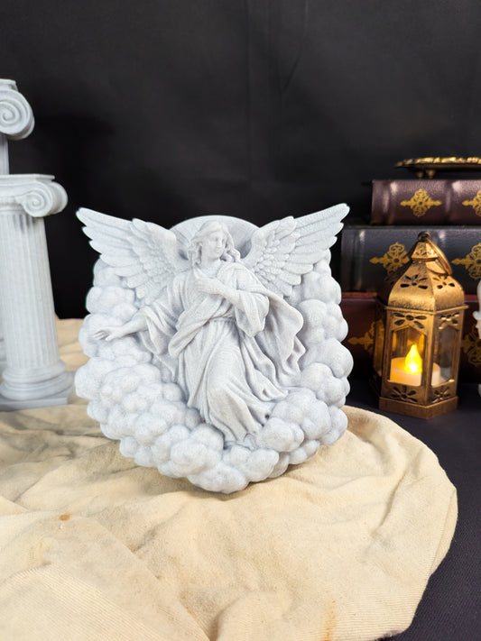 Angel Wall Art Relief - Marble Style Guardian Angel Sculpture