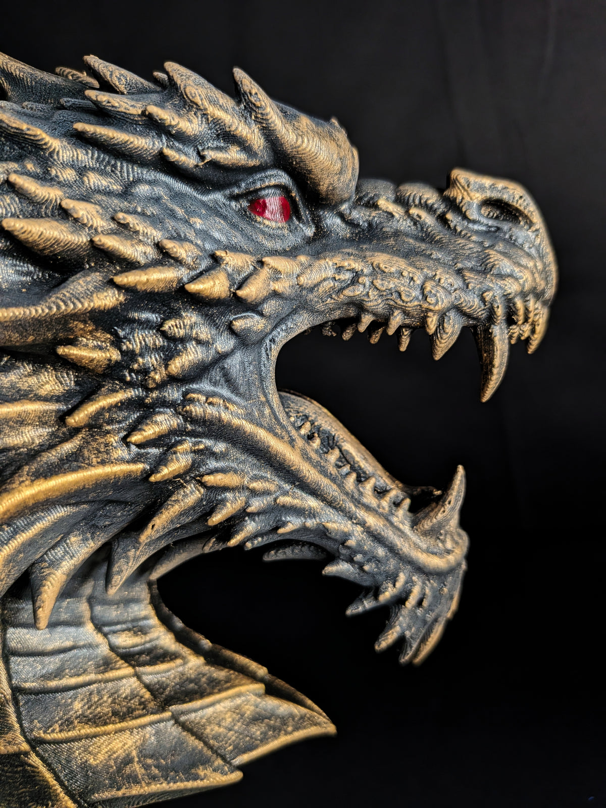 Dragon Wall Sculpture - Golden Style Dragon Head Wall Art