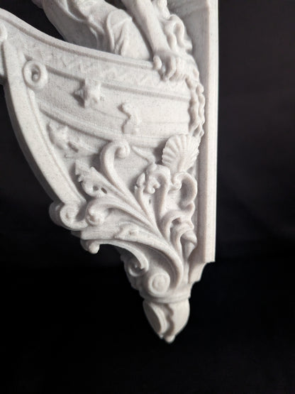 Mermaid Ship Figurehead Wall Sculpture - Nautical Marble Style Mermaid Decor