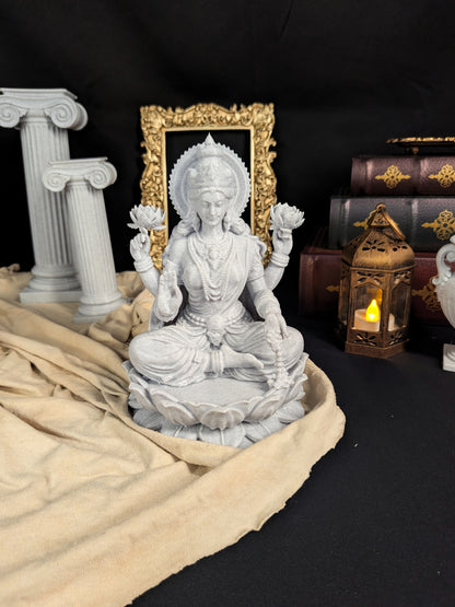 Lakshmi Statue - Marble Style Hindu Goddess Sculpture