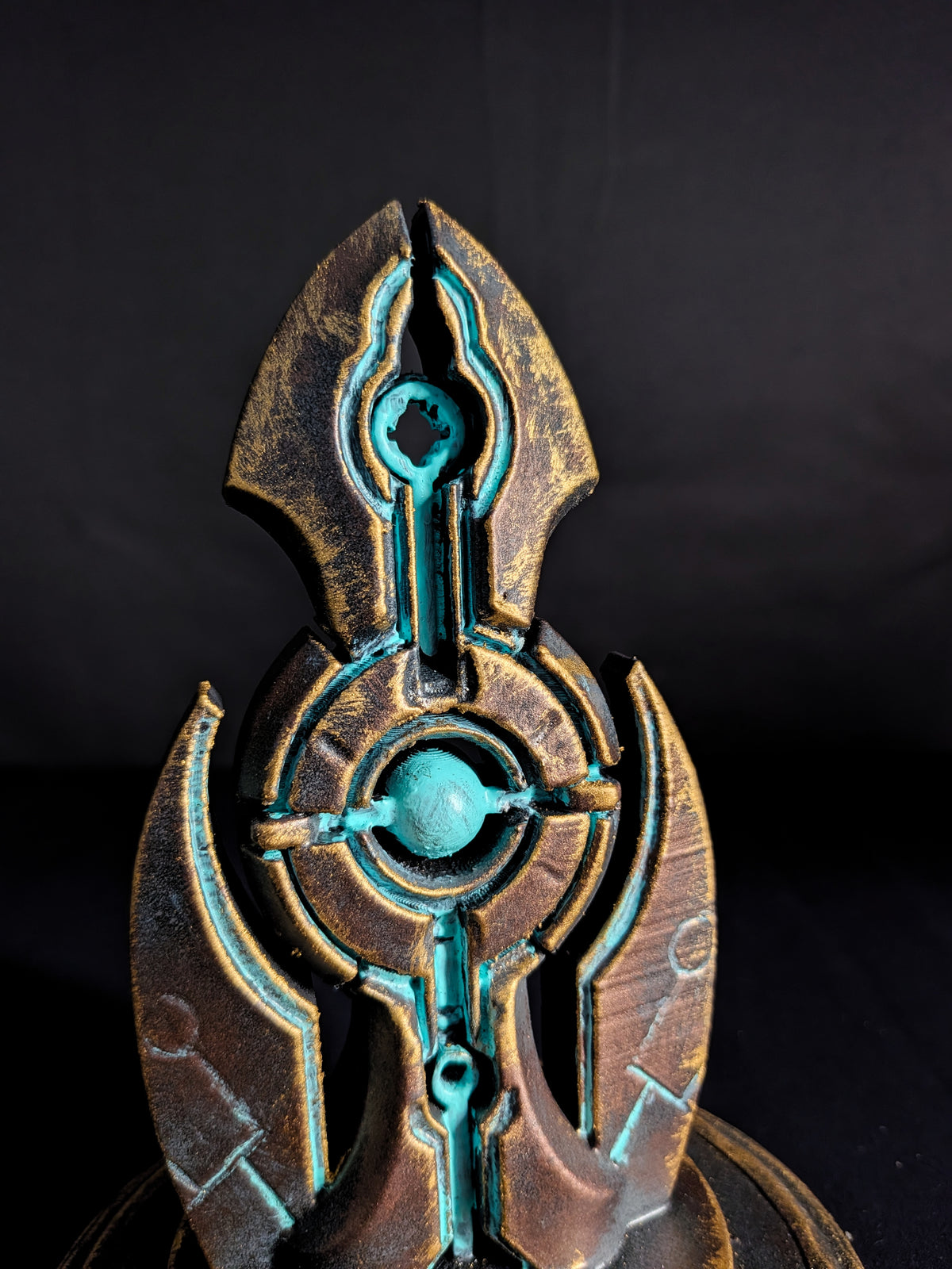 Ancient Sci Fi Artifact Statue - Hand Painted Lost Civilization Relic Sculpture