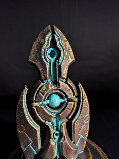 Ancient Sci Fi Artifact Statue - Hand Painted Lost Civilization Relic Sculpture