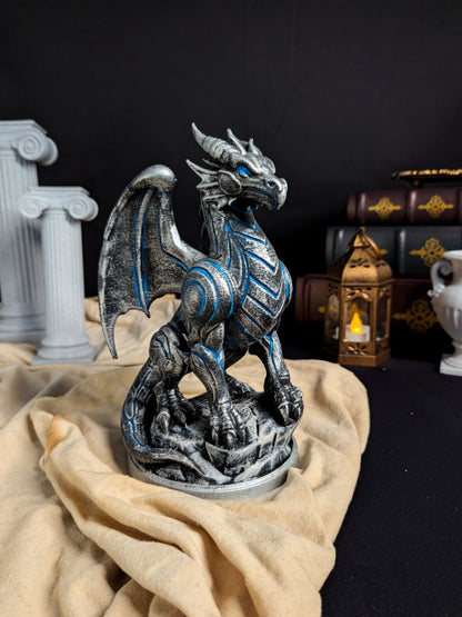 Stormforged Dragon Hand Painted Statue - Fantasy Sculpture