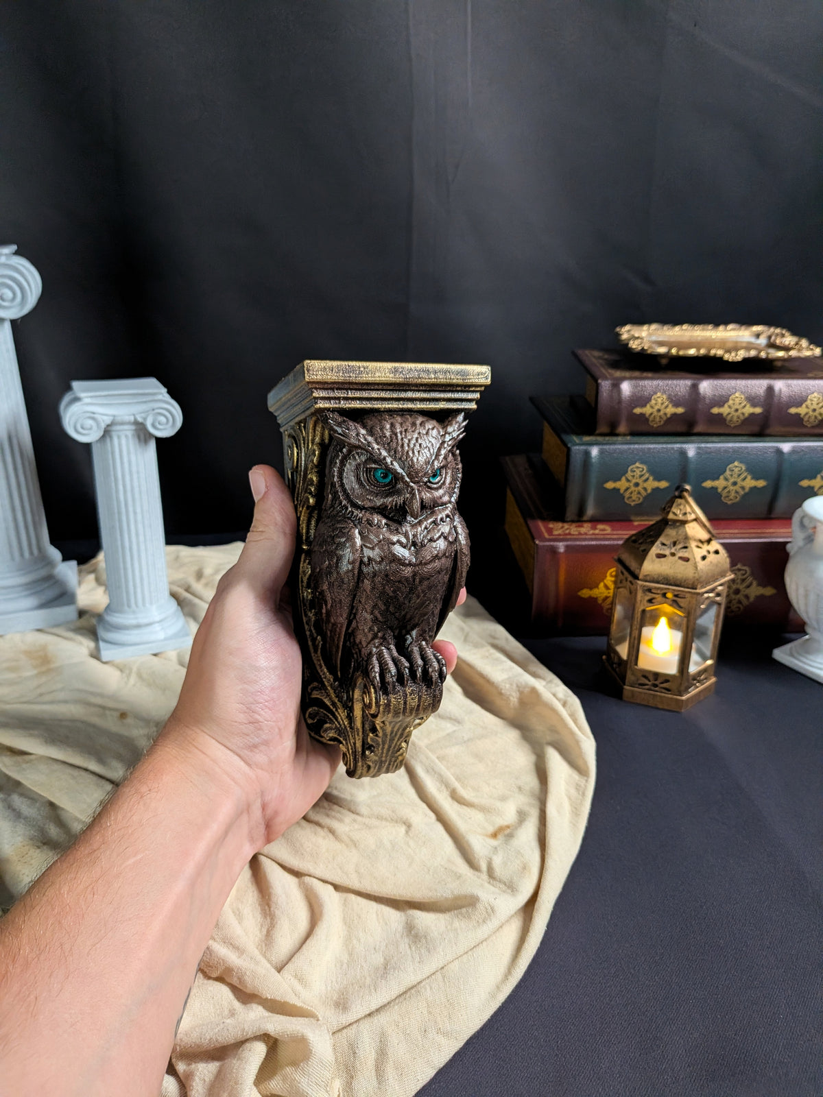 Owl Wall Corbel - Gothic Owl Shelf Bracket