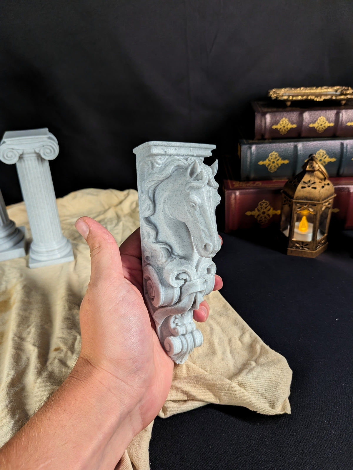 Horse Corbel Wall Shelf Bracket - Marble Style Equestrian Horse Decor