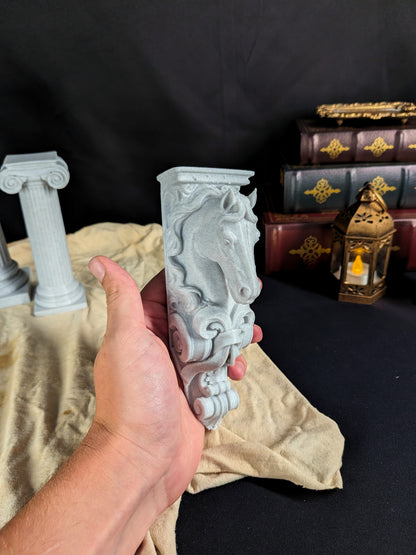 Horse Corbel Wall Shelf Bracket - Marble Style Equestrian Horse Decor