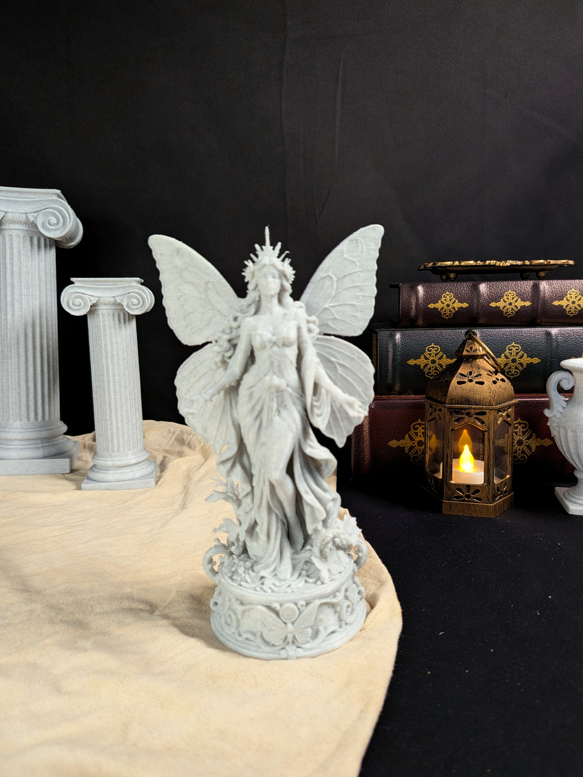 Butterfly Goddess Statue - Marble Style Fantasy Sculpture