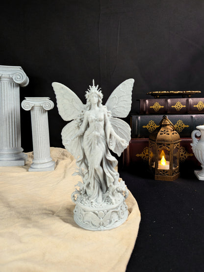 Butterfly Goddess Statue - Marble Style Fantasy Sculpture