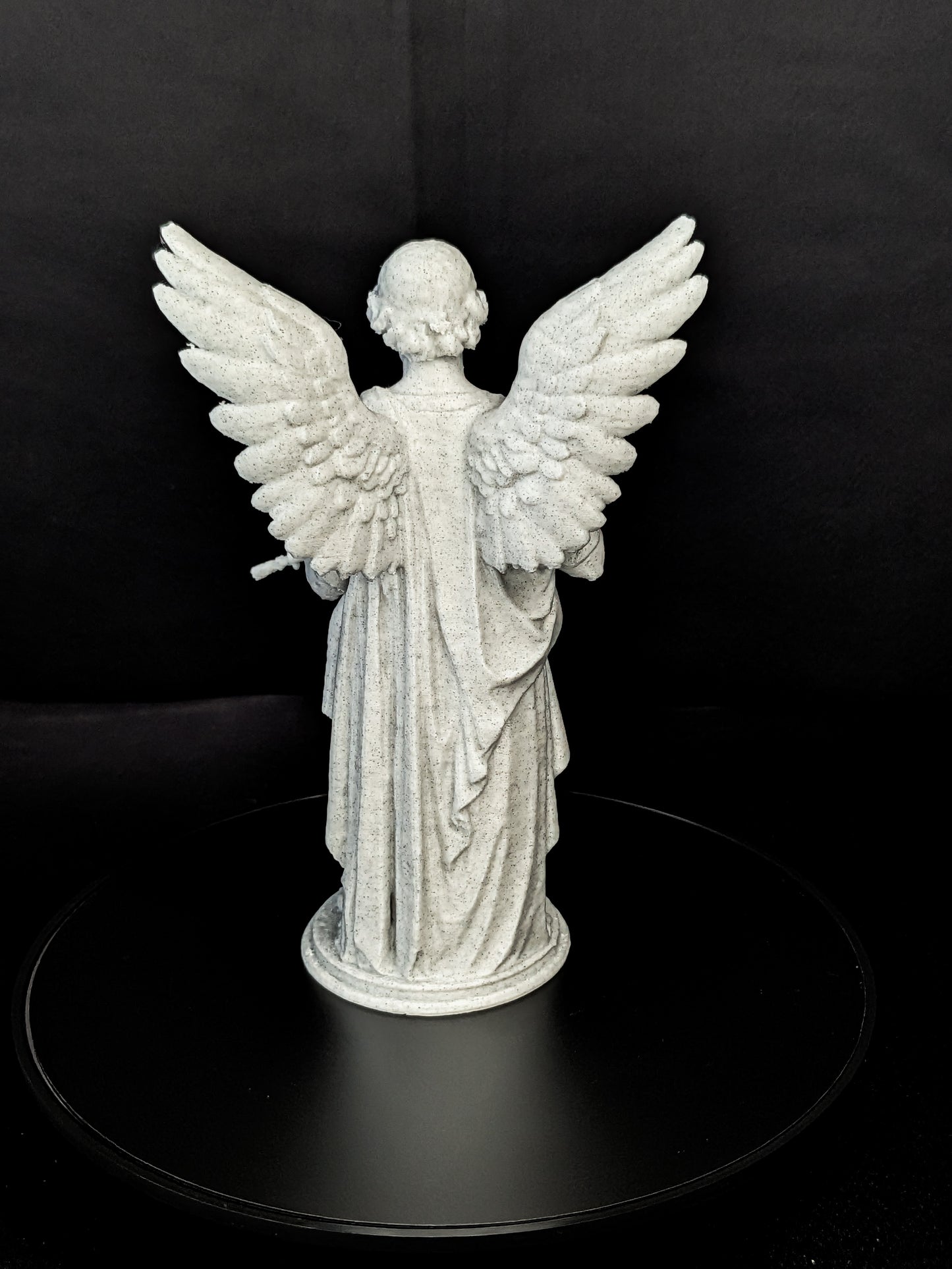 Angel with Rifle Statue - Marble Style
