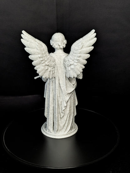 Angel with Rifle Statue - Marble Style