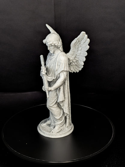 Angel with Rifle Statue - Marble Style