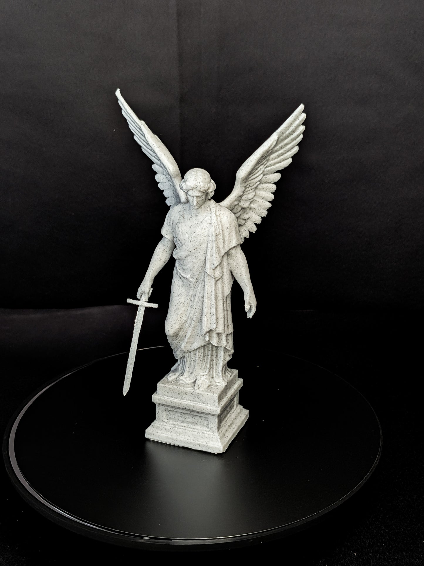 Guardian Angel Statue with Sword - Marble Style Angel Sculpture