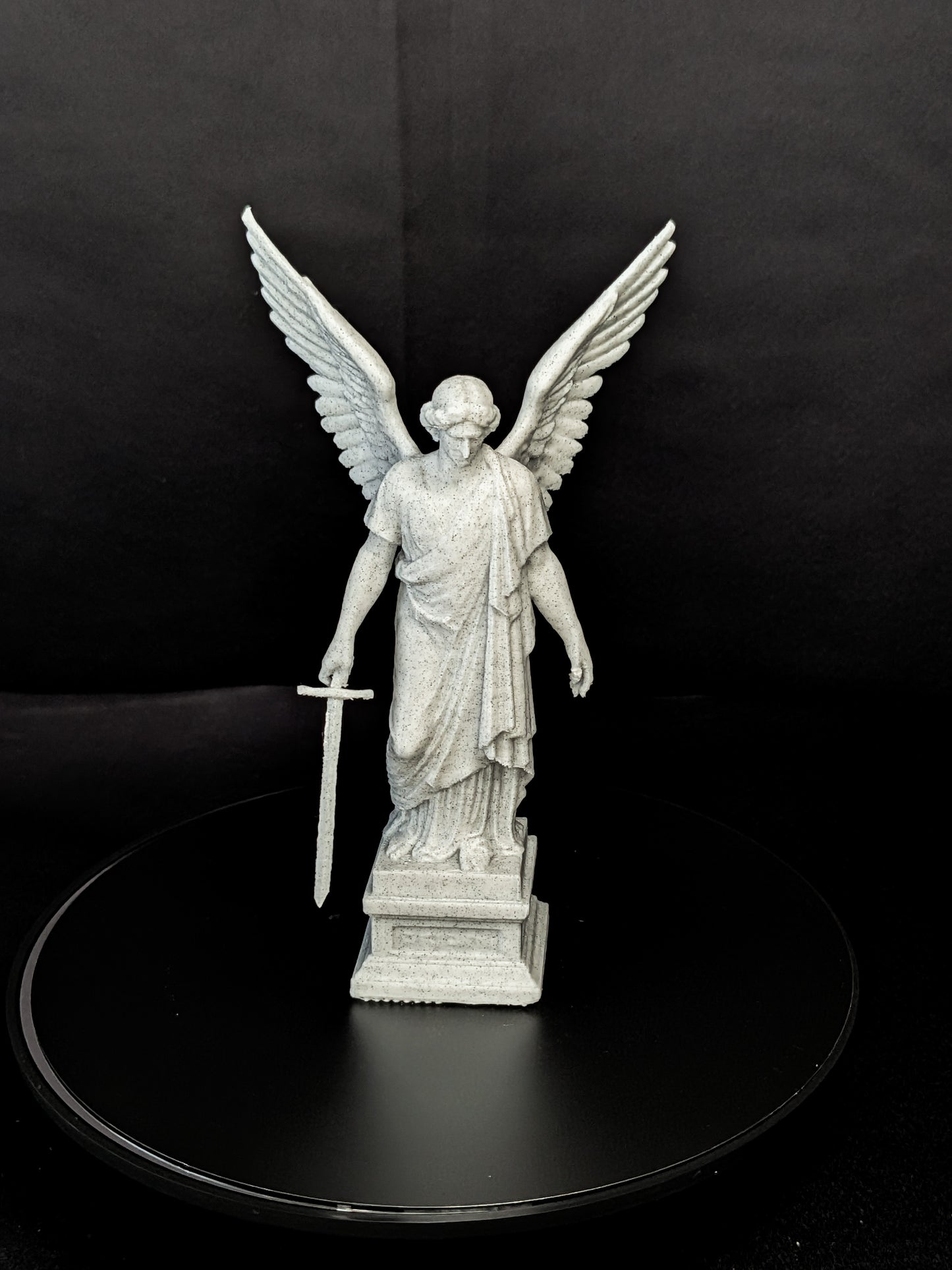 Guardian Angel Statue with Sword - Marble Style Angel Sculpture