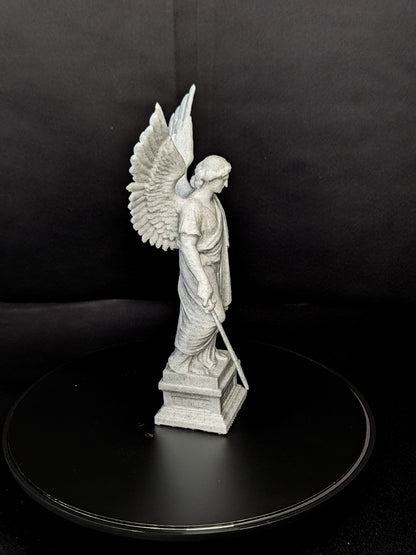Guardian Angel Statue with Sword - Marble Style Angel Sculpture