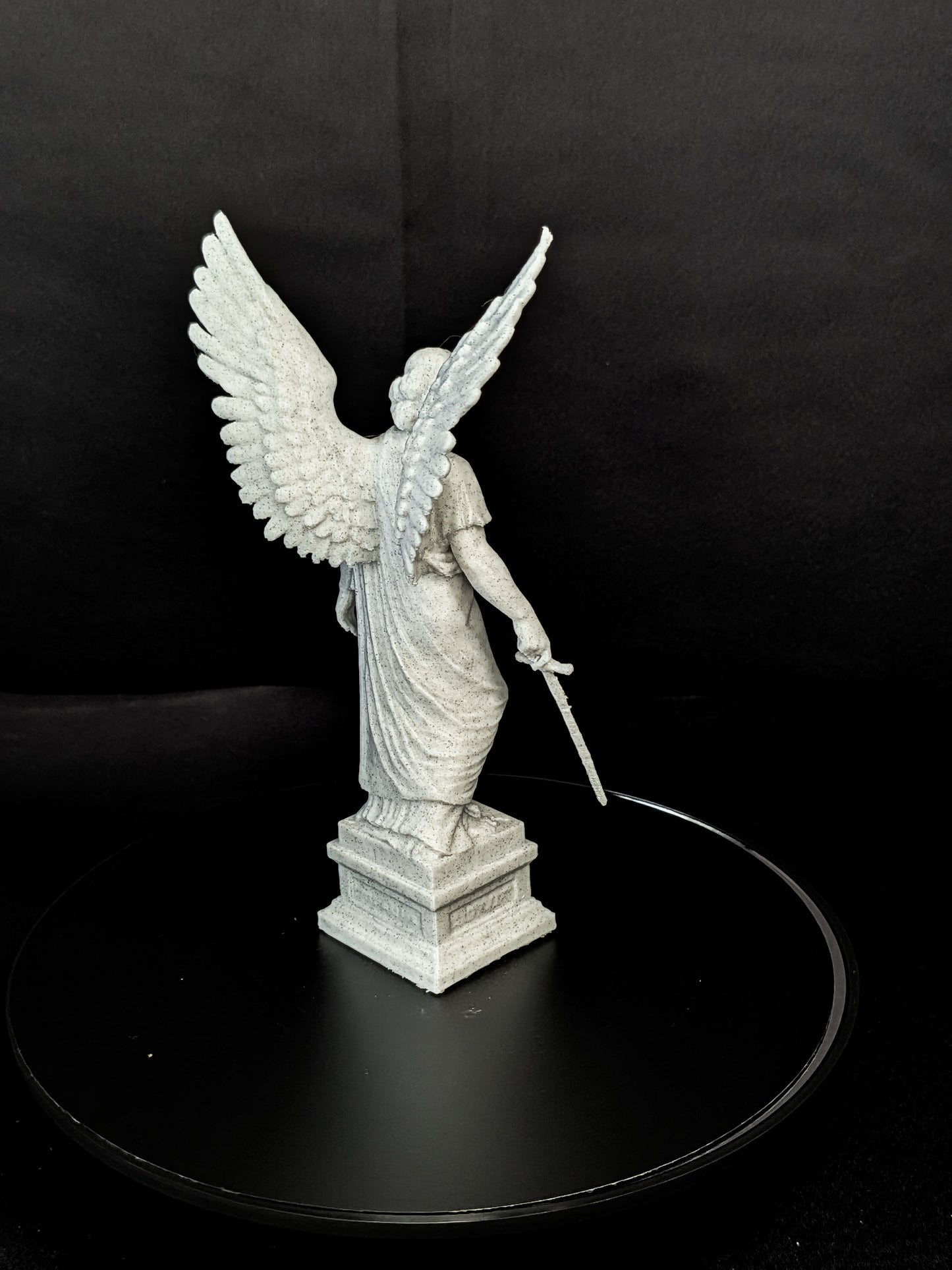 Guardian Angel Statue with Sword - Marble Style Angel Sculpture