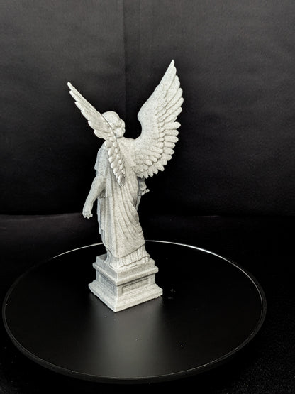 Guardian Angel Statue with Sword - Marble Style Angel Sculpture