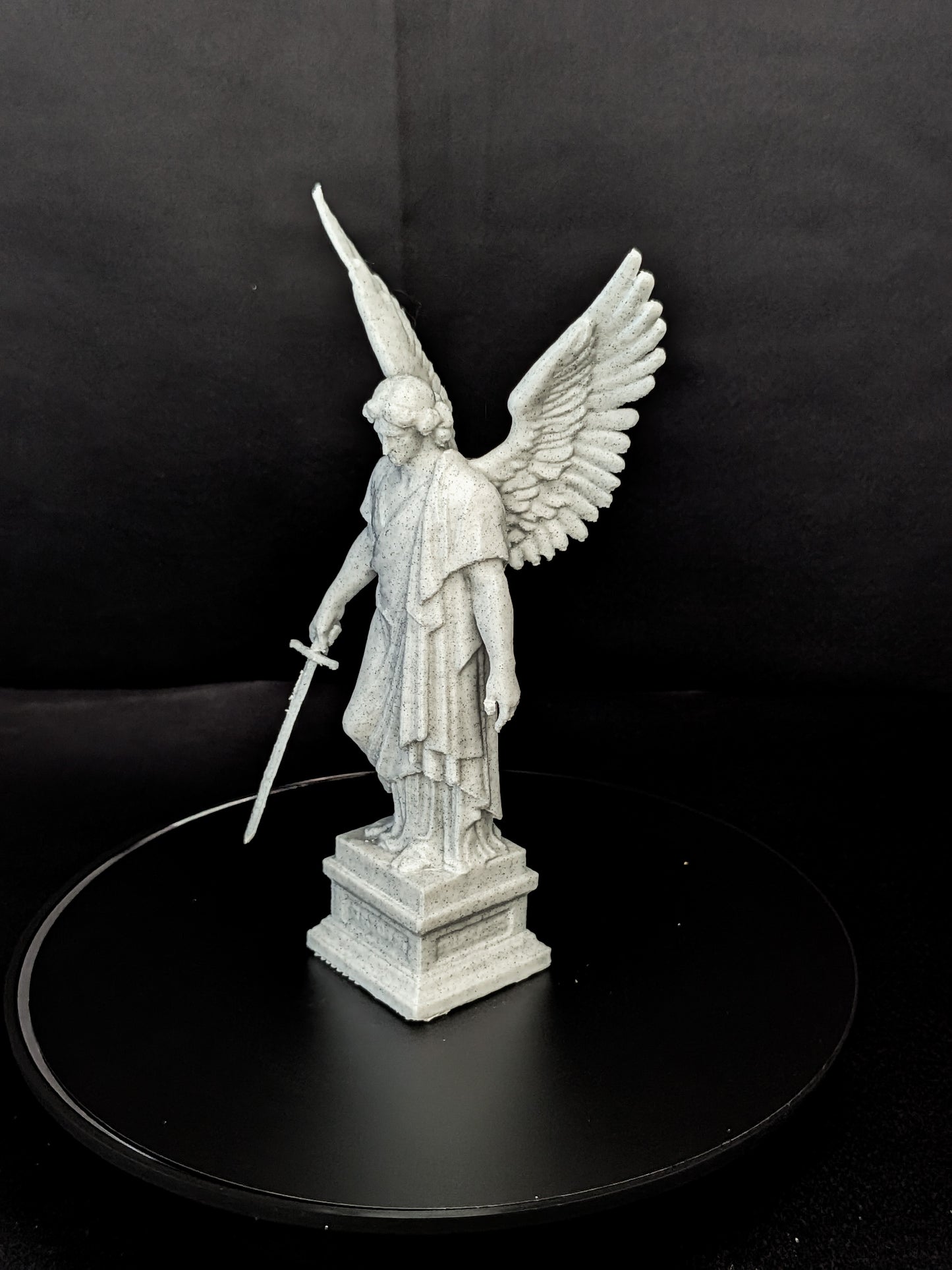 Guardian Angel Statue with Sword - Marble Style Angel Sculpture