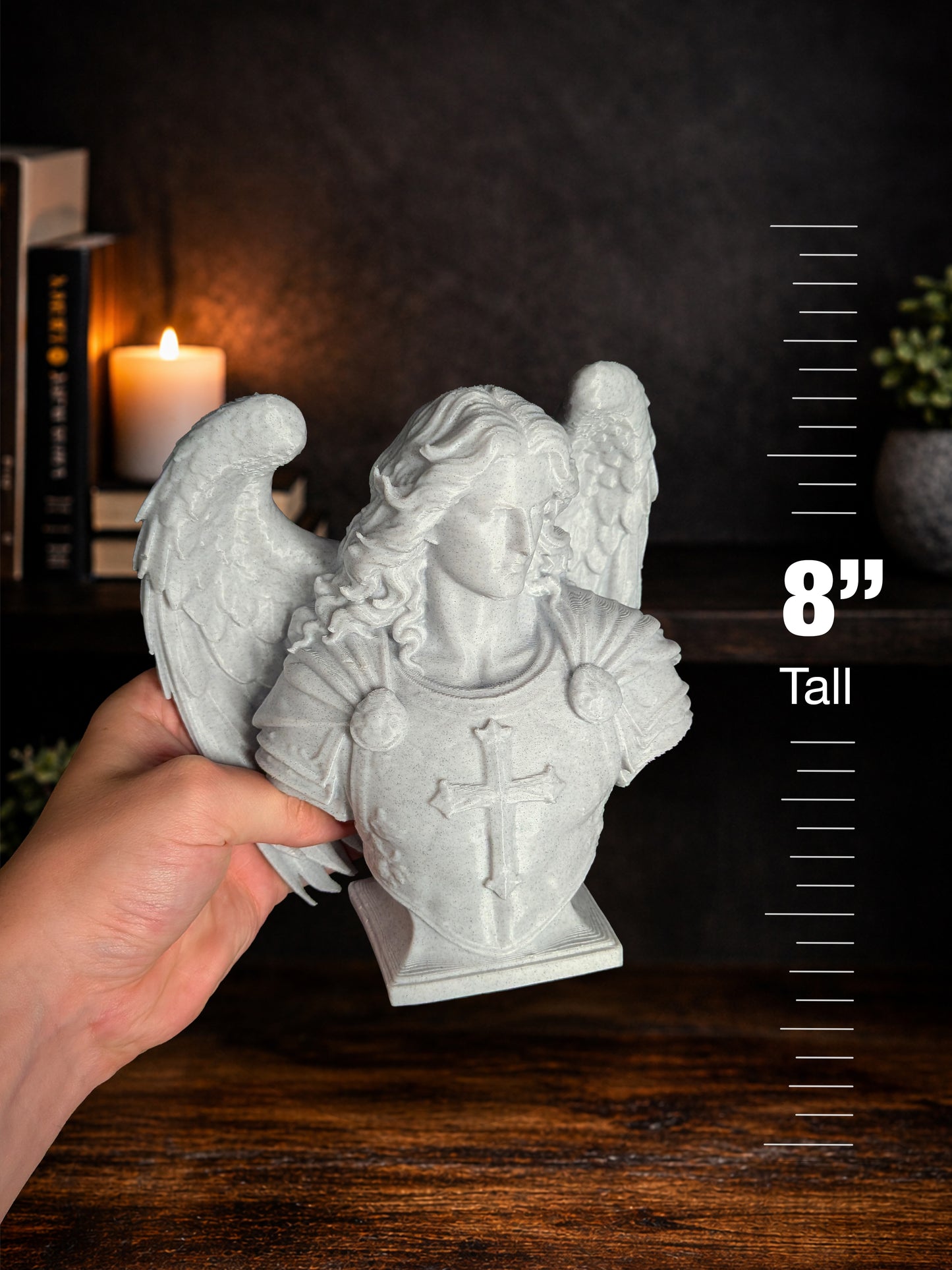 Archangel Michael Bust - Marble Finish Angel Sculpture