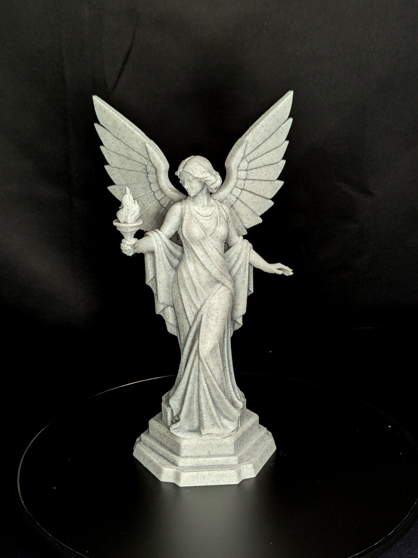 Art Deco Angel Statue with Torch | Guardian Angel Decor