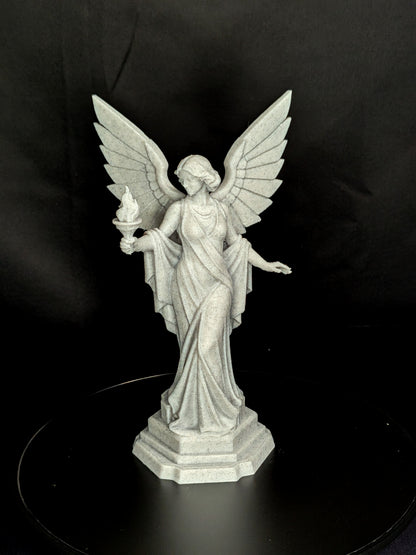 Art Deco Angel Statue with Torch | Guardian Angel Decor