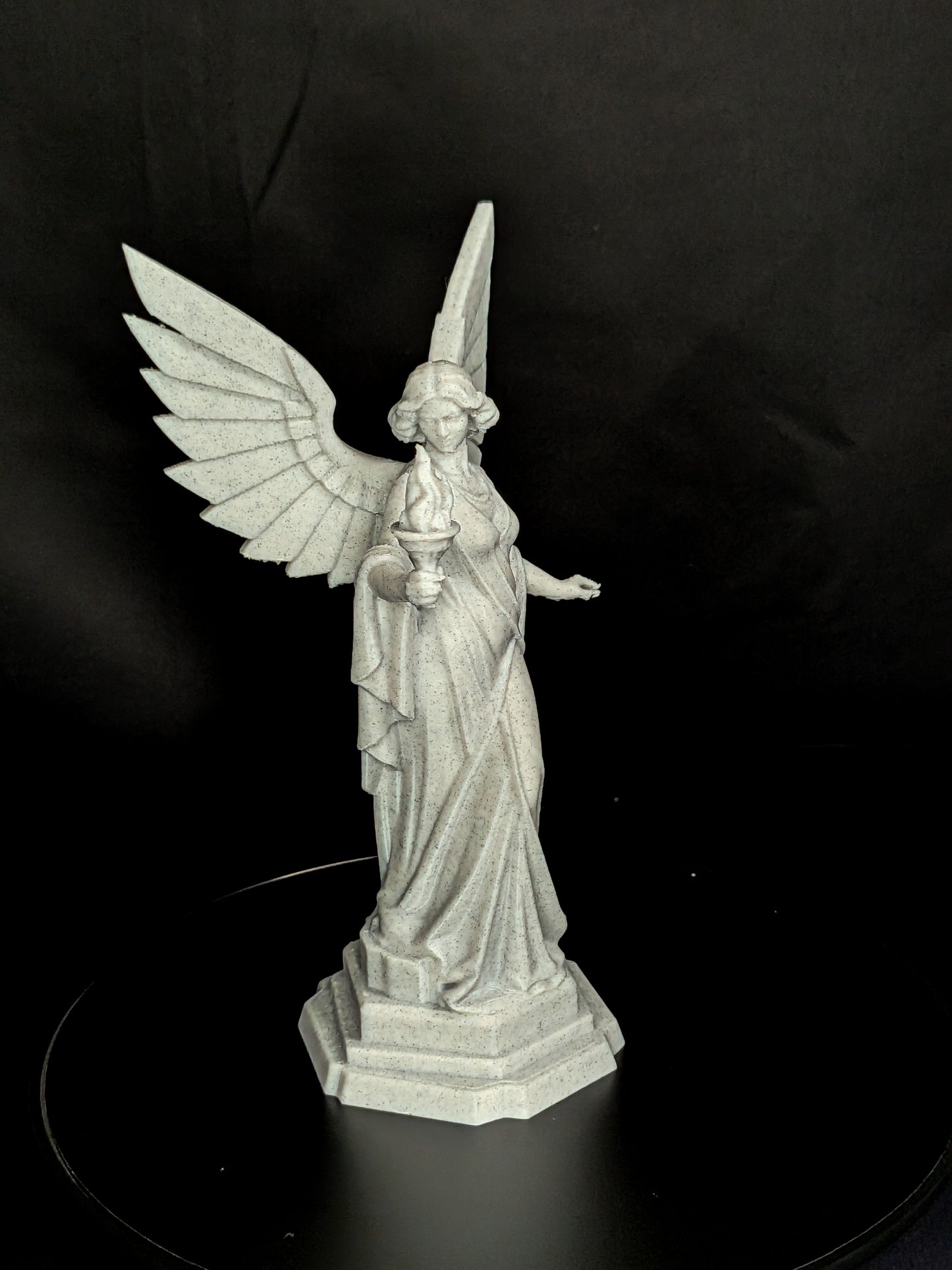 Art Deco Angel Statue with Torch | Guardian Angel Decor